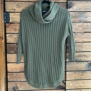 Express Cowl Neck Split Hem Sweater